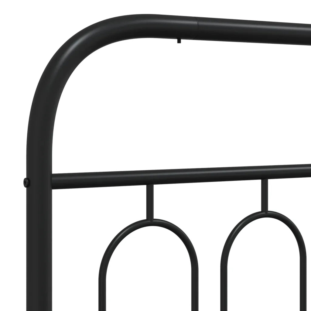 Giroletto con Testiera-Struttura Letto con testiera in Metallo Nero 100x190 cm 285651