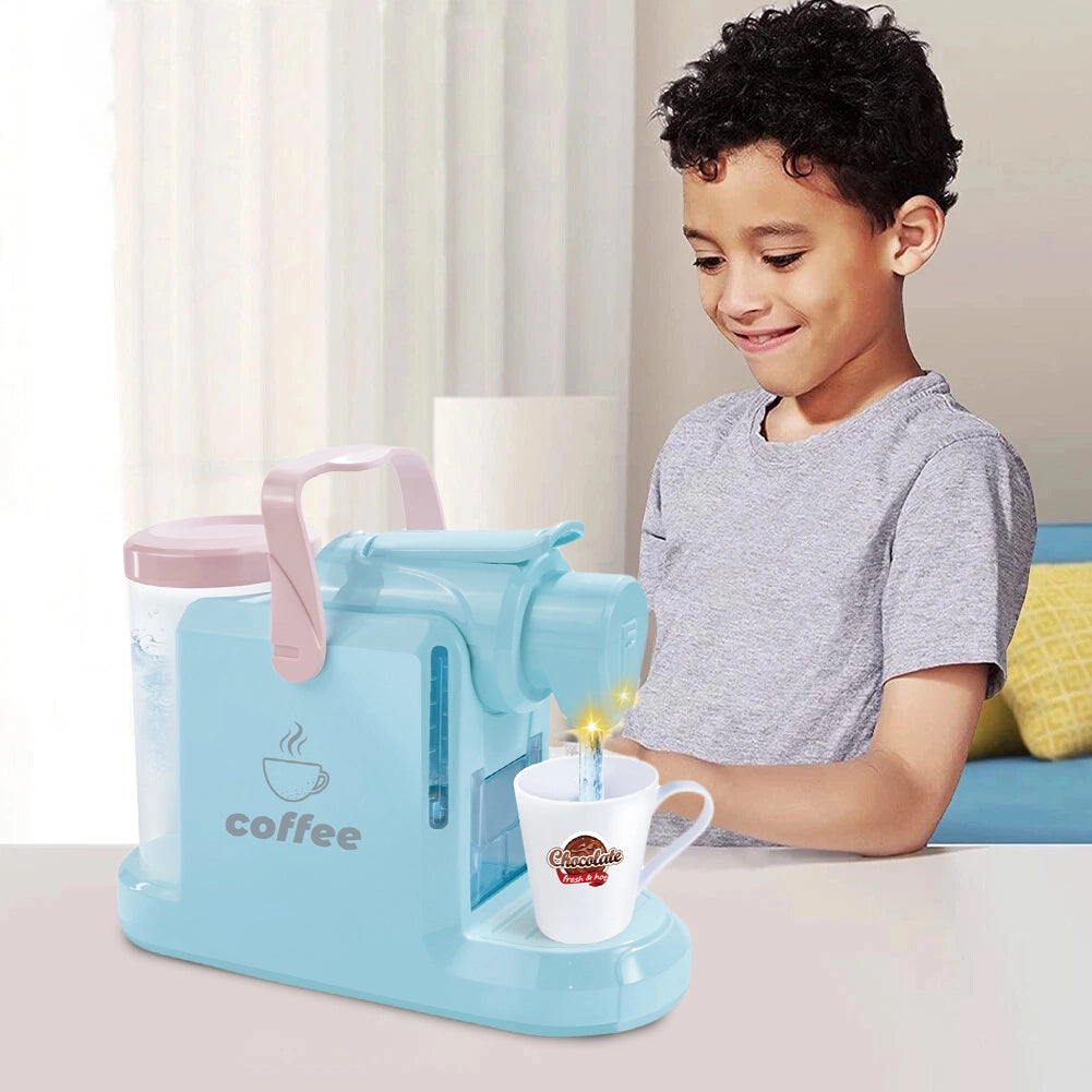 Macchina per Caffè Giocattolo Blu Elettrodomestico Coffee Maker Idea Regalo
