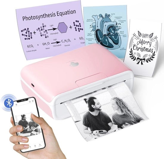 Stampante termica mini wireless per smartphone - 300 DPI, connessione Bluetooth, compatibile con iOS e Android