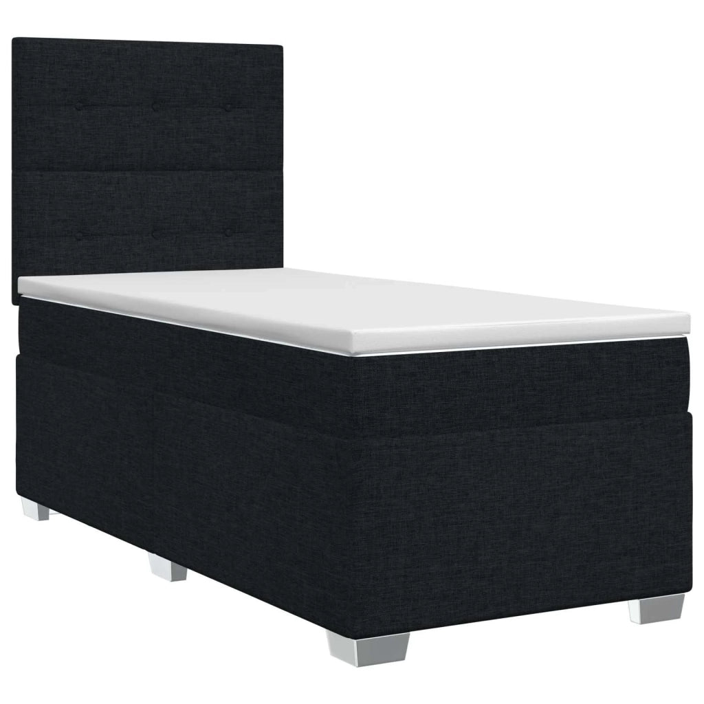 Letto box spring con materasso Nero 90 x 200 cm Tessuto 3453320