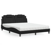 Letto Viana con Materasso Nero 160x200 cm in Similpelle