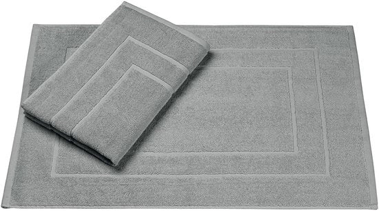 Set di Douchemat Twin a 100% Cotone | 50 x 70 cm | 2 pezzi | Colore: Grigio
