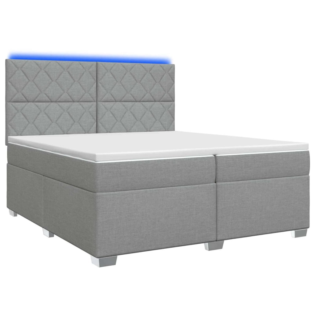 Letto box spring con materasso Grigio Chiaro 200 x 200 cm 3454957