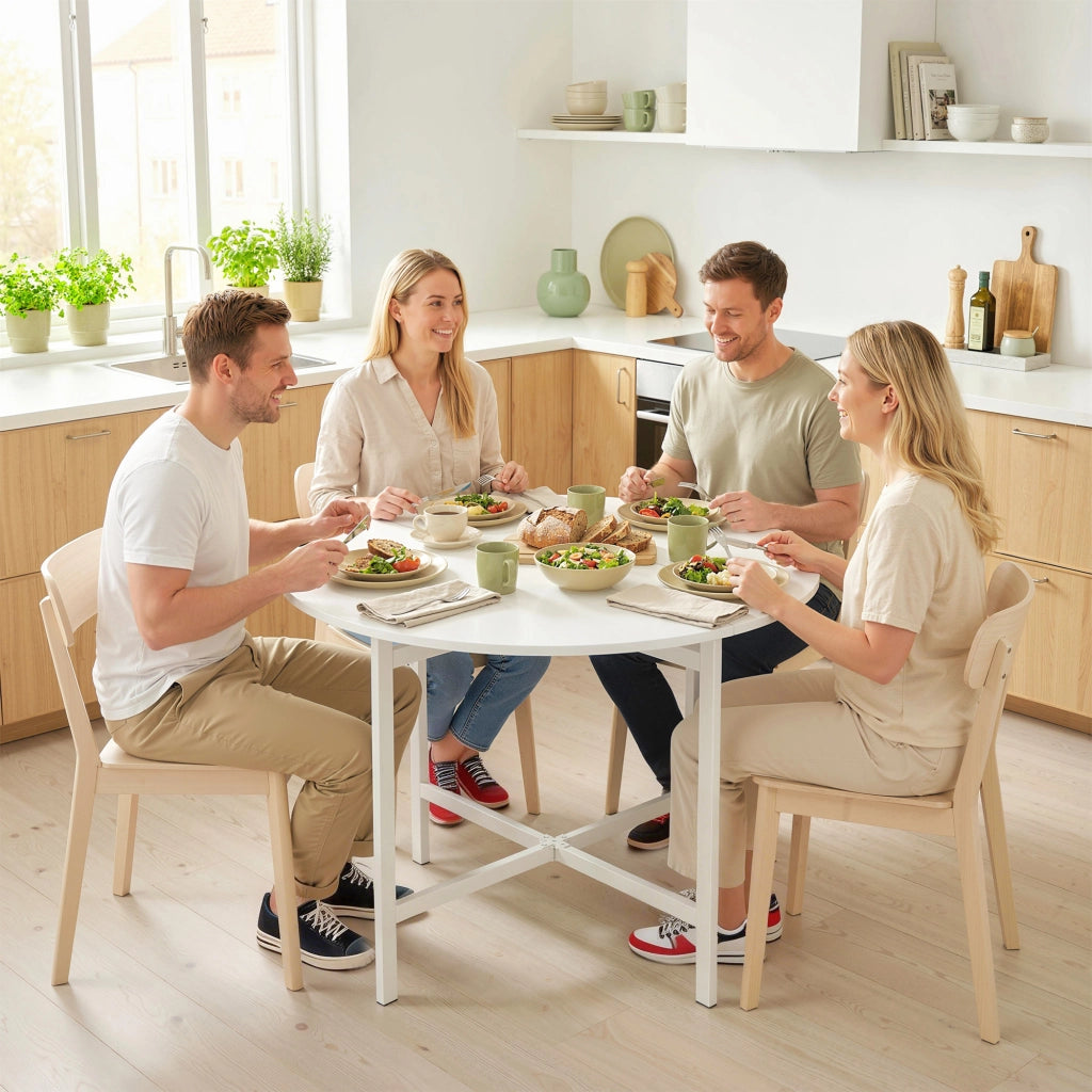 Tavolo da Pranzo Pieghevole e Estensibile Salvaspazio ¨C Zephmum ¨C Bianco