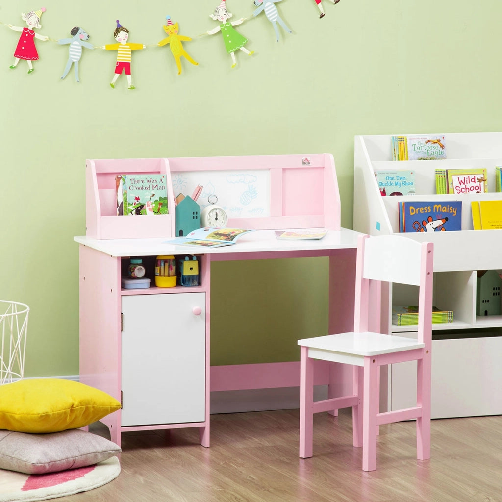 Scrivania Bambini con Sedia e Organizzatore ¨C Minimal ¨C 90x45x85 cm Rosa