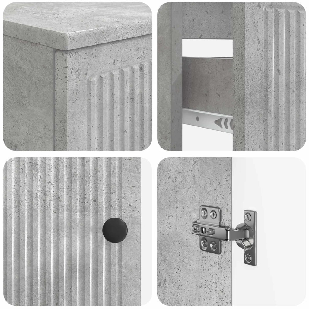 Set di Mobili da Bagno da 4 Pezzi EDE Grigio Cemento 3417903