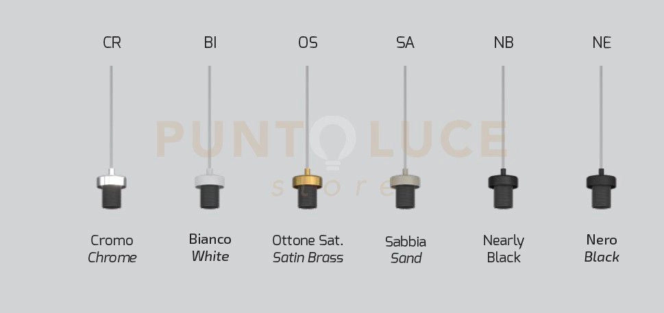 KIT MONTATURA 1 LUCE ATTACCO E27 CON  CAVO TRASPARENTE CM250 NEARLY BLACK ROSONE DA ACQUISTARE SEPARATAMENTE