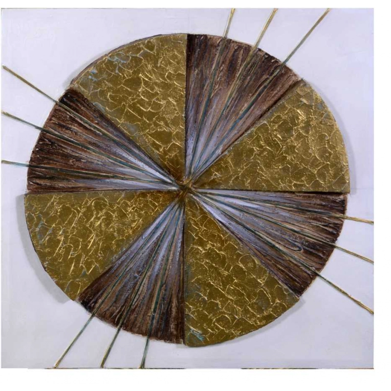 Quadro legno oro quadro cm 80x3x80