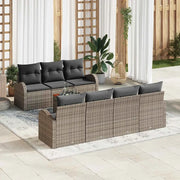 Set Divano da Giardino 8 pcs Grigio polyrattan 3356207