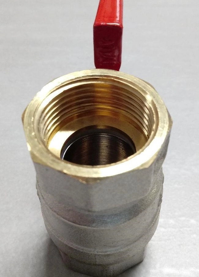 Valvola a sfera Solar Line con maniglia a farfalla realizzata in ottone per impianti solari   FF  1"