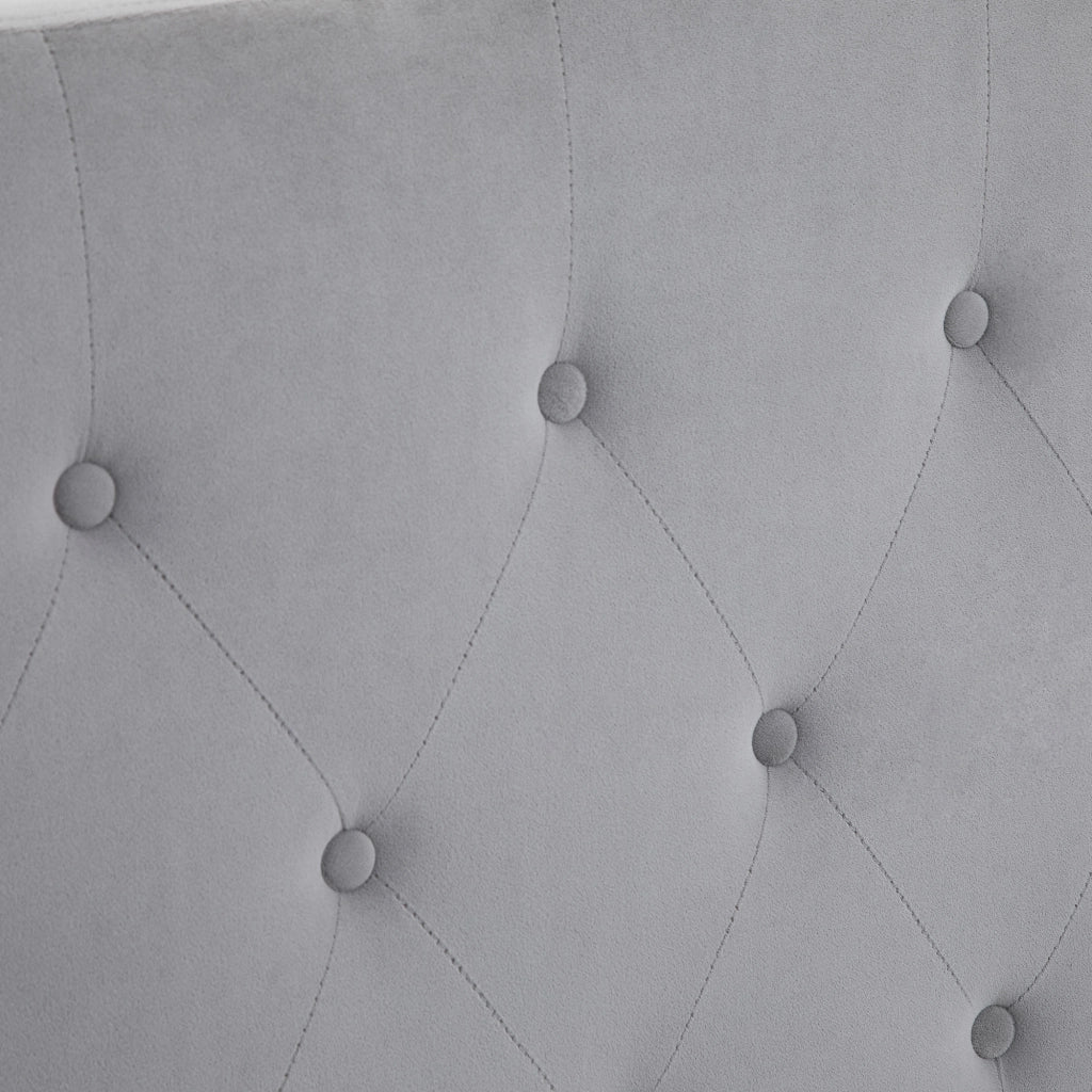 Testiera letto imbottita in velluto grigio ¨C Xylo ¨C 185x134 cm