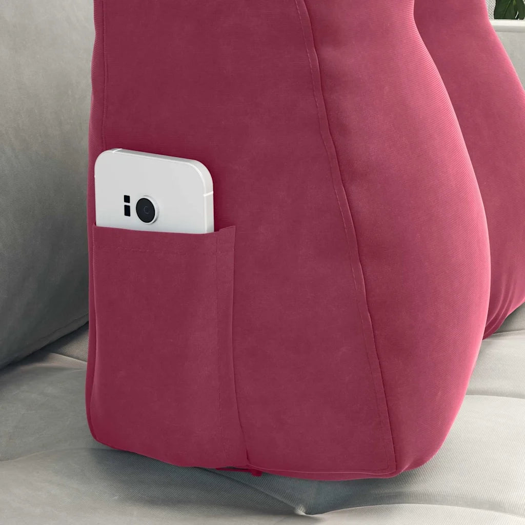 Cuscino per Schiena | Cuscino dorsale Rosso Vino 45 x 24 x 50 cm Velluto