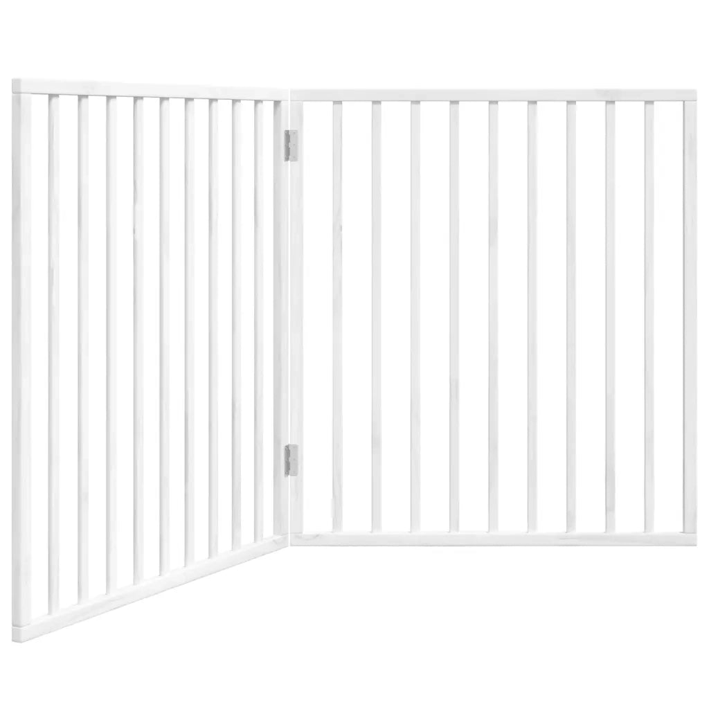 Cancelletto per cani pieghevole 2 pannelli bianco 160 cm in legno di pioppo 352186
