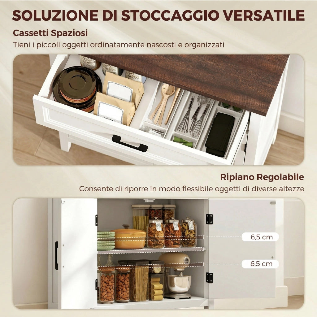 Credenza Moderna Rustico ¨C Xylo ¨C 2 Ante con Ripiano Regolabile