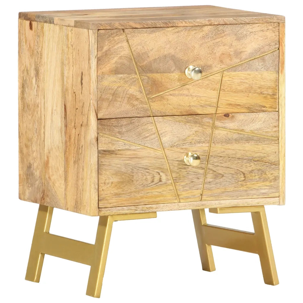 Comodino 40x30x50 cm in Legno Massello di Mango 285876