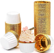Sacchetti per muffin - Pack di 50 - Bianco oro - Resistente a alta temperatura - Forme per cupcake