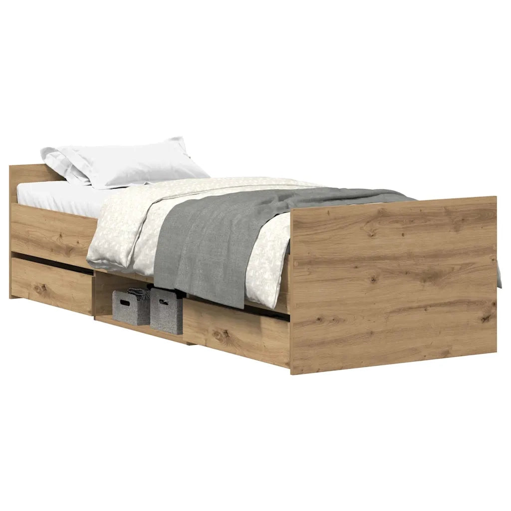 Giroletto senza Materasso-Struttura Letto Rovere Artigianale 90x190cm 193511