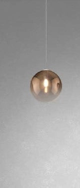 SOSPENSIONE BIANCO 2 LUCI SPOSTABILE VETRI BRONZO 1184BI-S2 S-BR