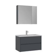 Set mobile lavabo con specchio (2 pezzi) "Side 85 v2" - 85 x 45 x 52 cm - Antracite opaco