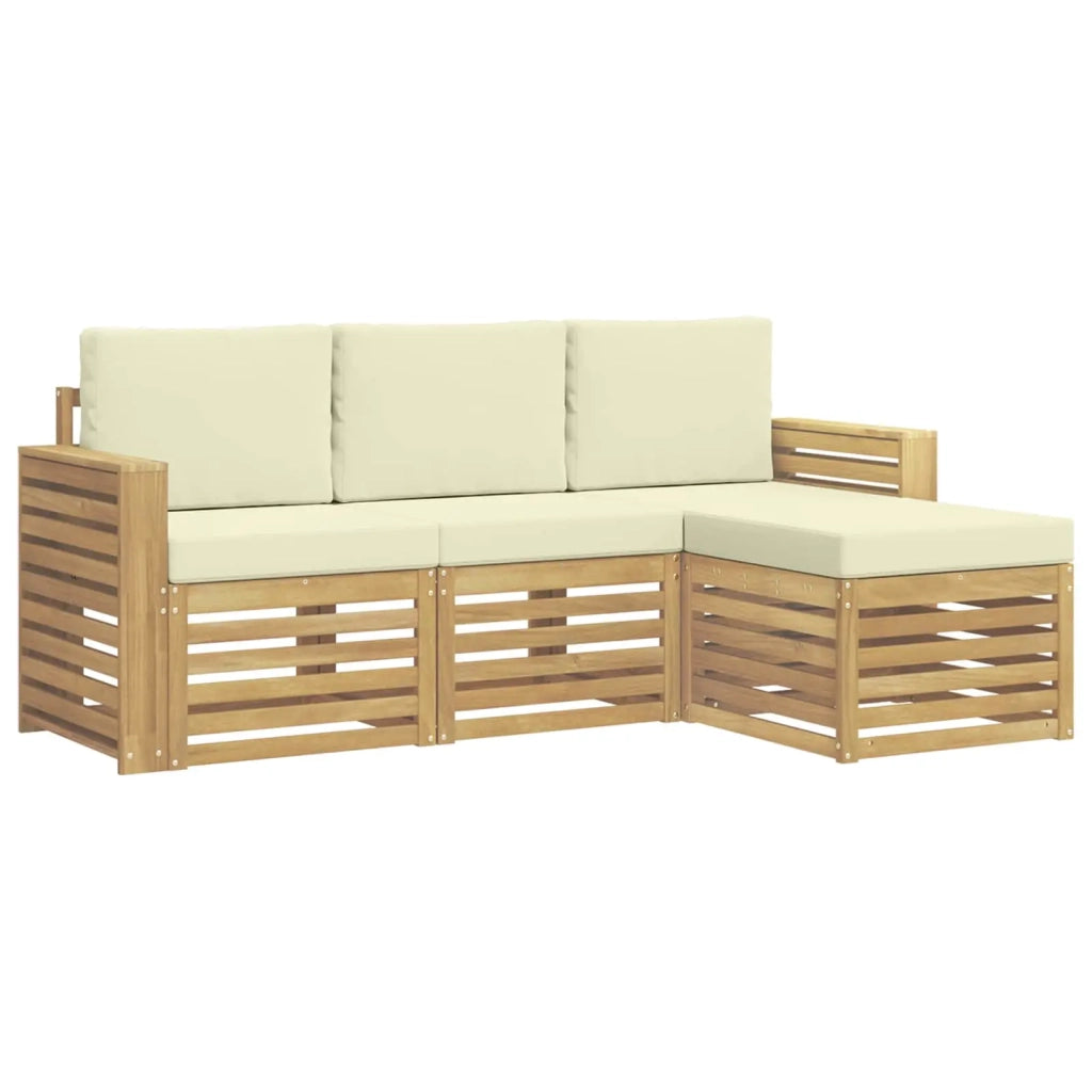 Set di divani da esterno 4 pcs Bianco e Crema 3391640
