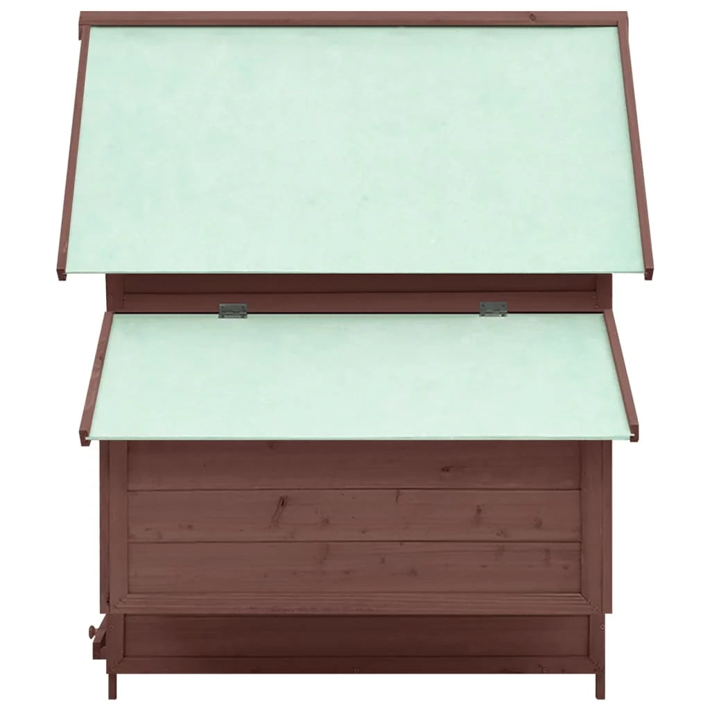 Pollaio 152 x 96 x 110 cm in legno massello di abete moka e bianco 02_0001706