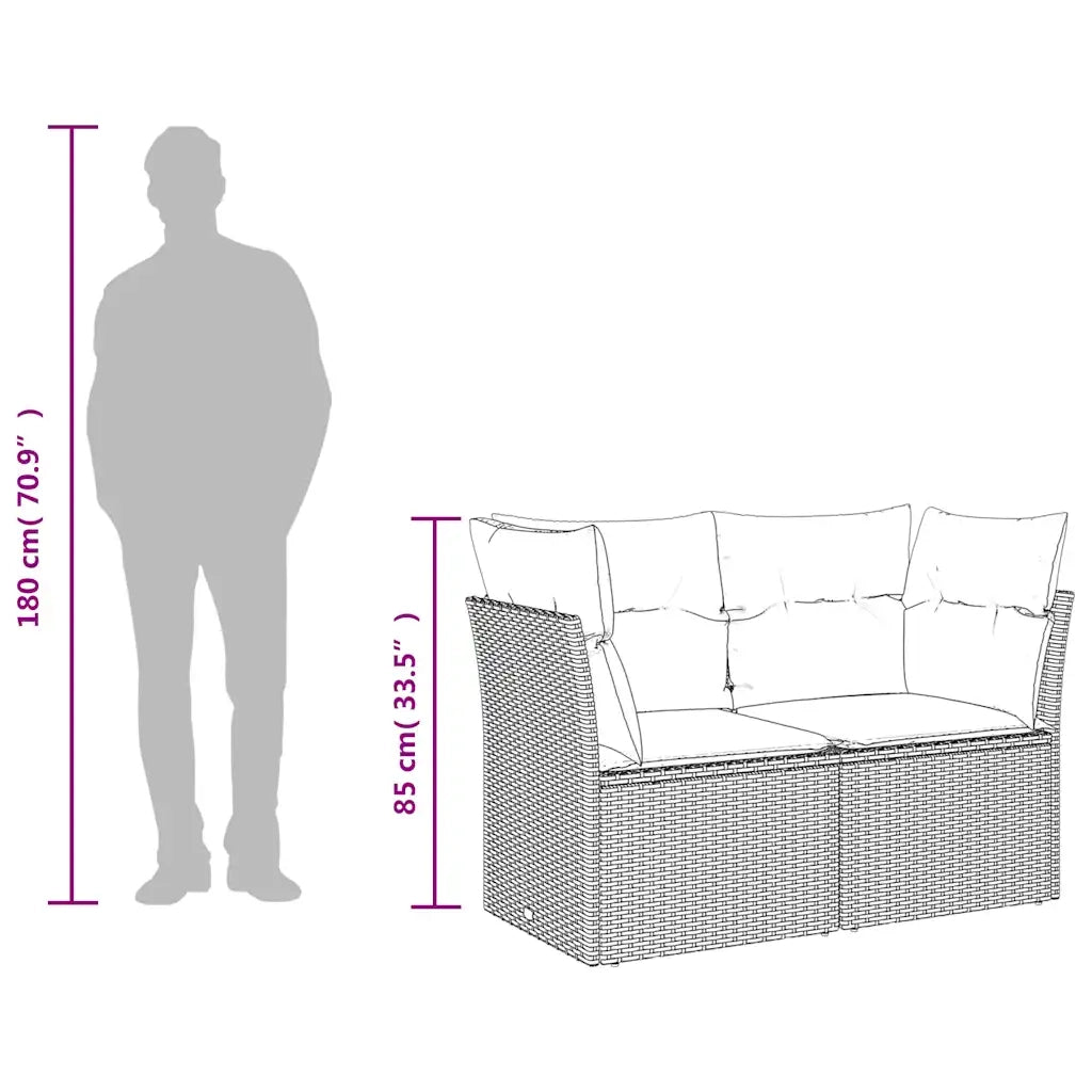 Divano da Giardino con Cuscini a 2 Posti Beige in Polyrattan 366087