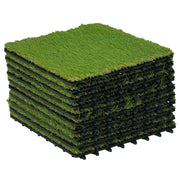 Tappeto erba sintetica 10 pezzi ¨C zephmum ¨C 30x30 cm verde scuro