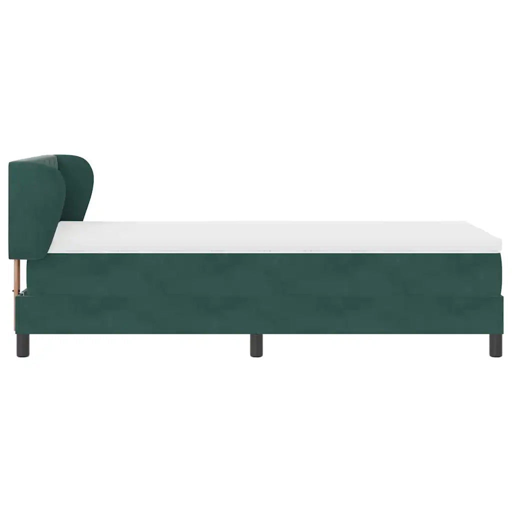 Letto a molle con testiera Verde scuro 90 x 200 cm Velluto 3340319