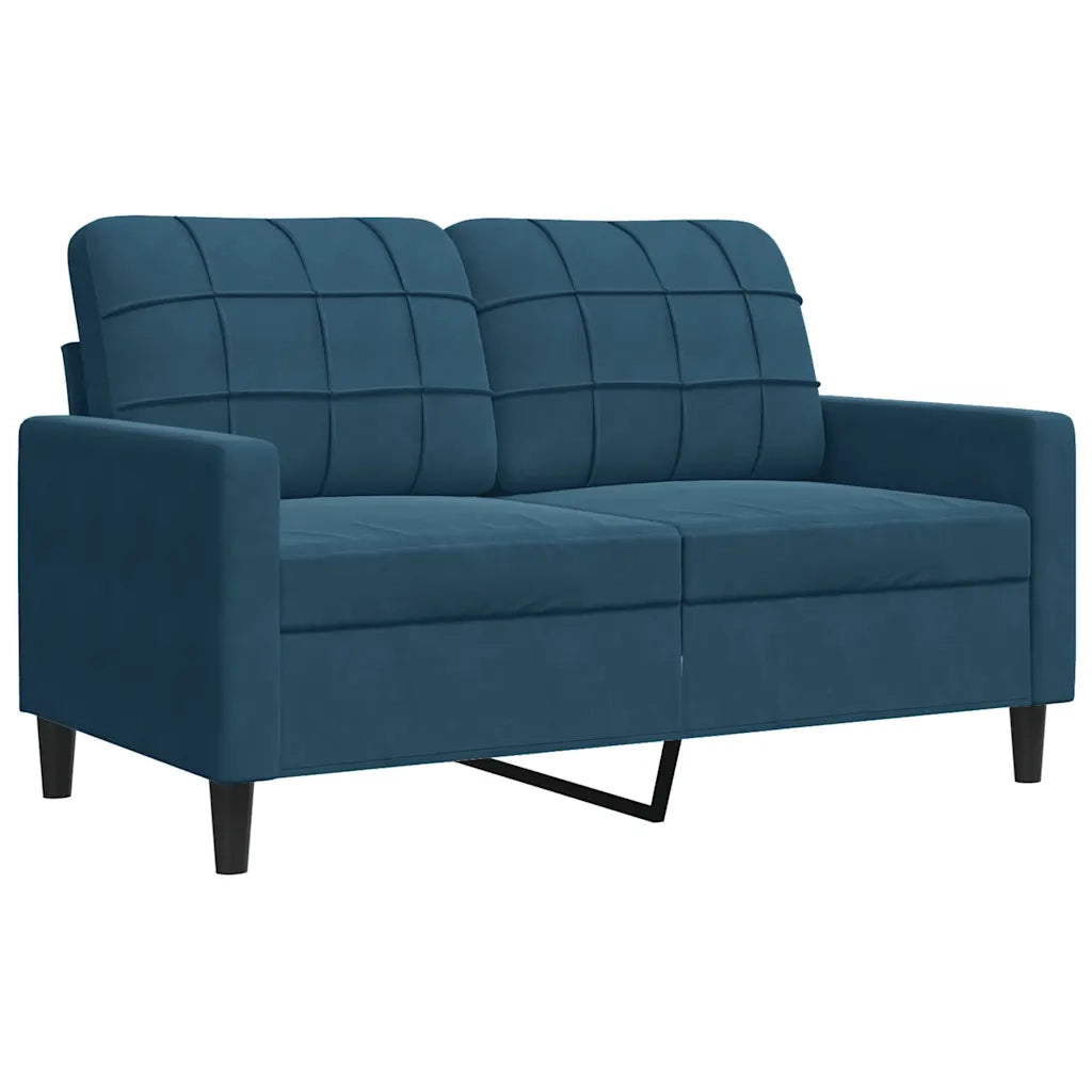 Set di Divani 4 pz con Cuscini e Rinforzi Blu in Velluto 3278390