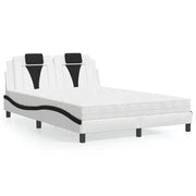 Letto Viana con Materasso Bianco e Nero 140x200 cm in Similpelle