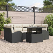 Set Divano da Giardino 7 pcs Nero Rattan in Polipropilene 3357310