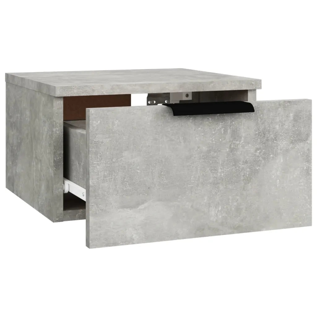 Comodini a Muro 2 pz-Set di 2 Tavolino da notte Grigio Cemento 34x30x20 cm