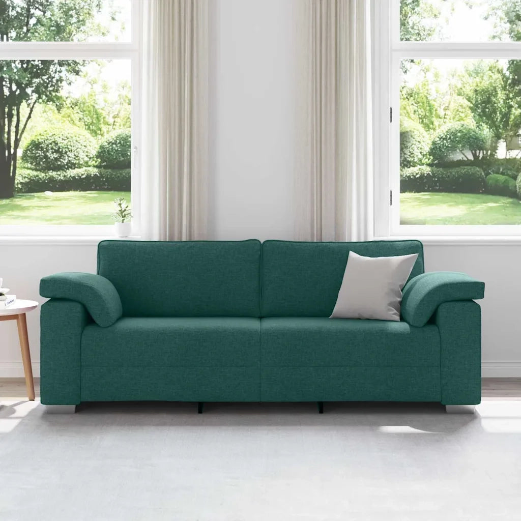 Divano 3-Persone Verde Scuro 220 cm Tessuto 4105242