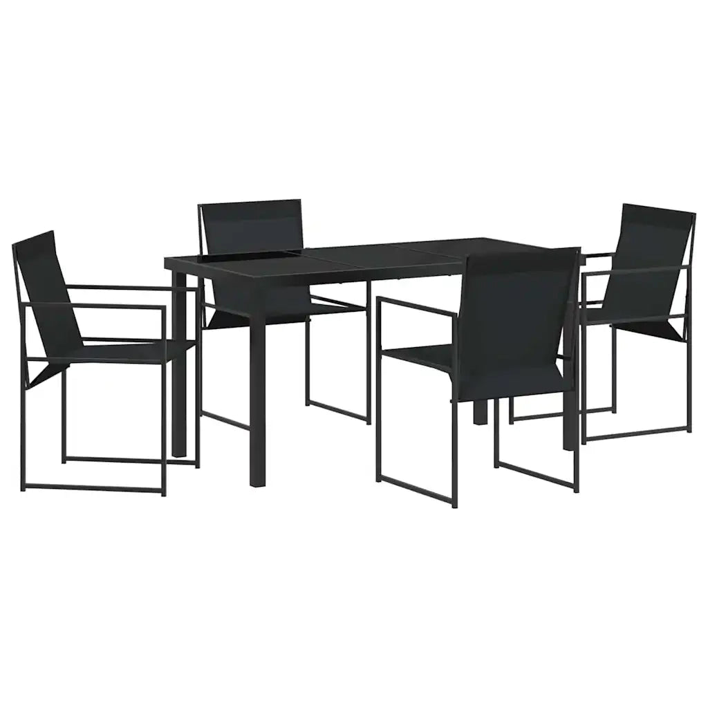 Set da Pranzo per Giardino 5 pcs Nero 3379342