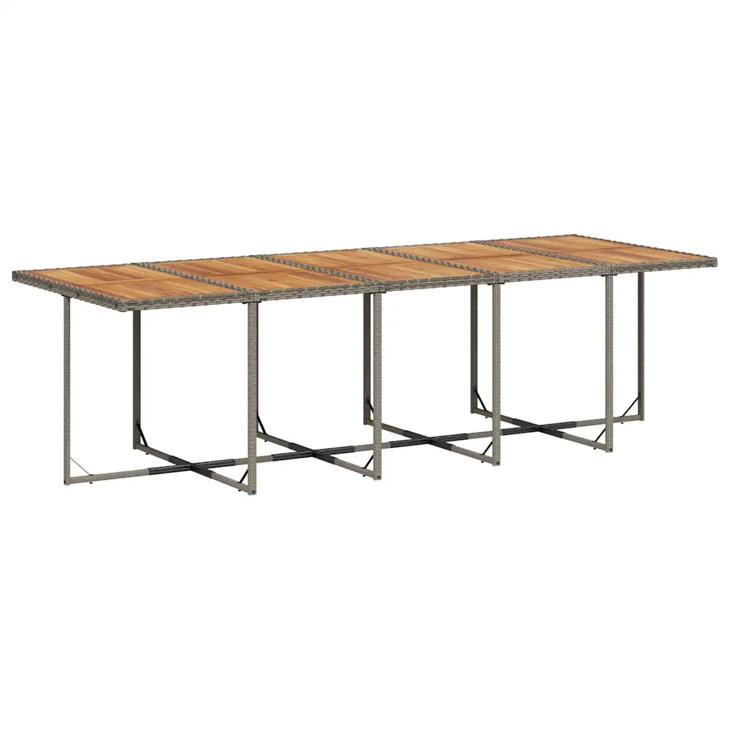 Set da Pranzo da Giardino 15 pz con Cuscini Grigio Polyrattan 3210818