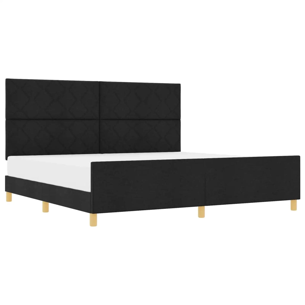 Struttura del letto con testiera Nero 200 x 200 cm Tessuto 3344832