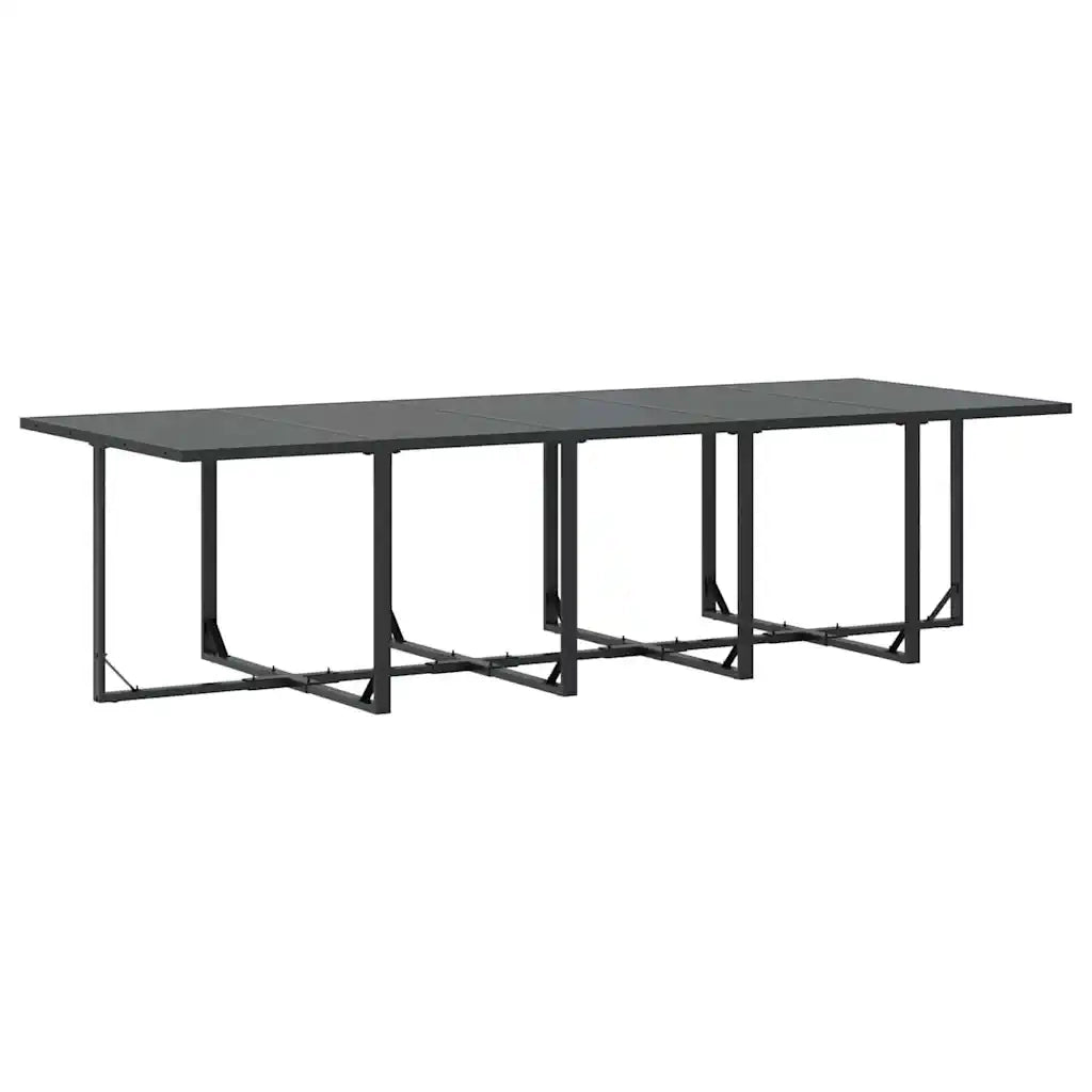 Set da Pranzo per Giardino 15 pcs Nero Acciaio 3335866