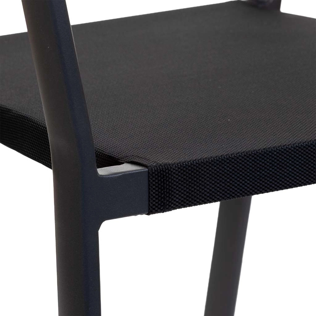 Sedia in alluminio nero 57x62x78