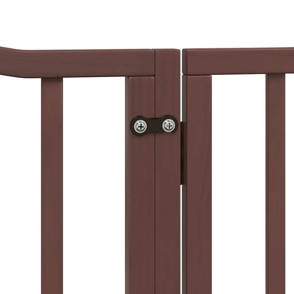 Cancello Cani Porta Pieghevole Marrone 4 Pannelli 320cm Pioppo 352233