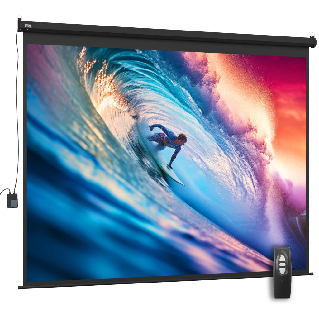 Schermo per Proiettore 120 Pollici Elettrico con Telecomando ¨C Xylo ¨C 244x183cm Formato 4:3 Nero