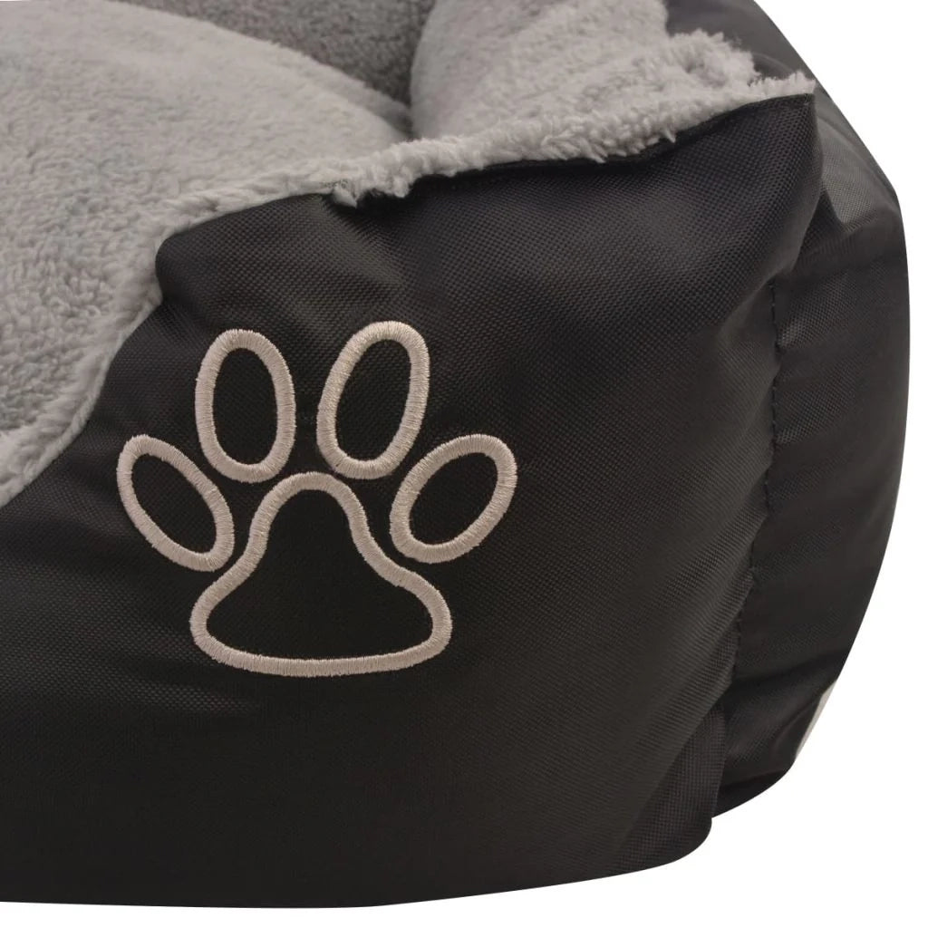 Cuccia per cani con cuscino imbottito 90 cm nero 02_0001574