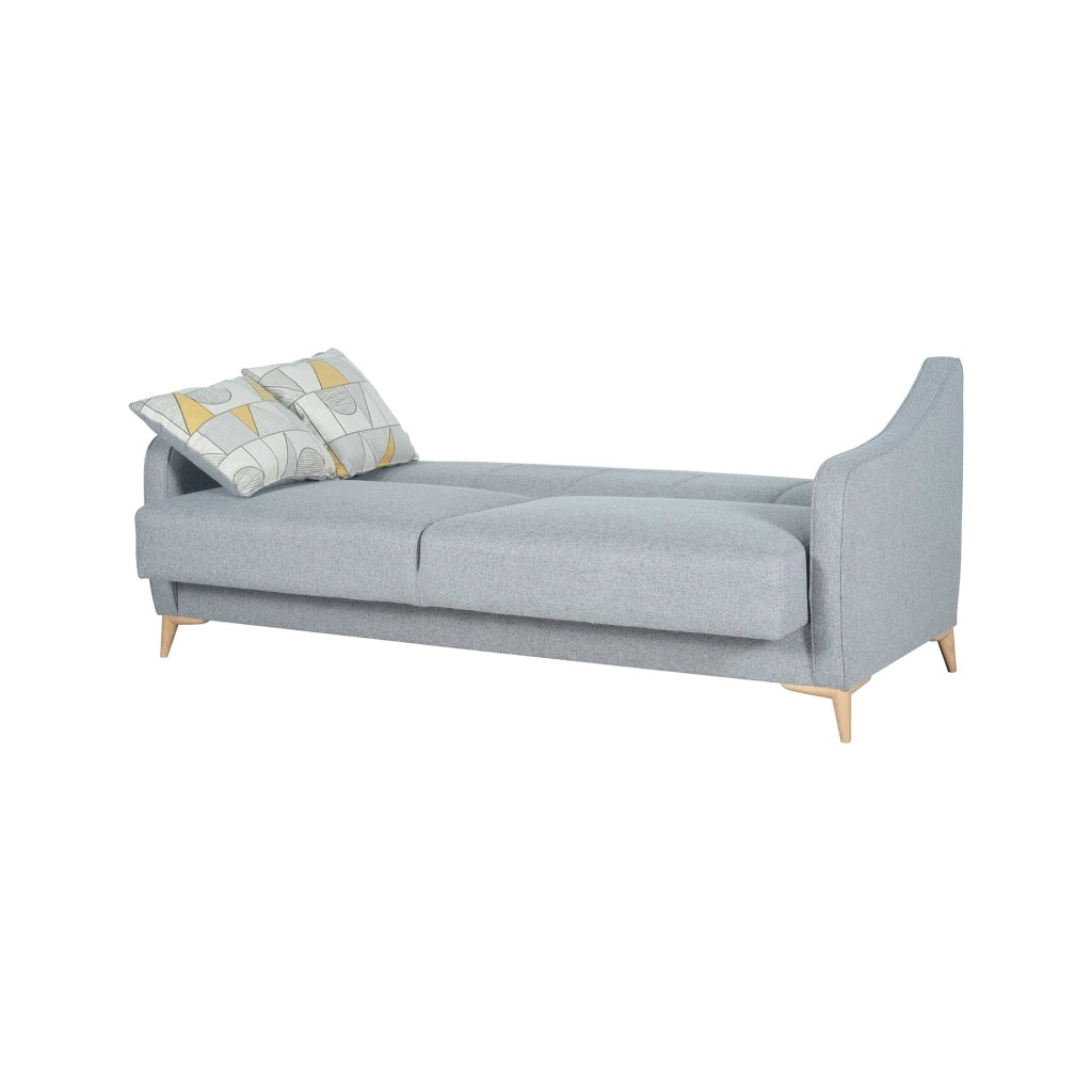 Propata, Divano Letto 3 Posti Contenitore, 203x90 cm Grigio Chiaro