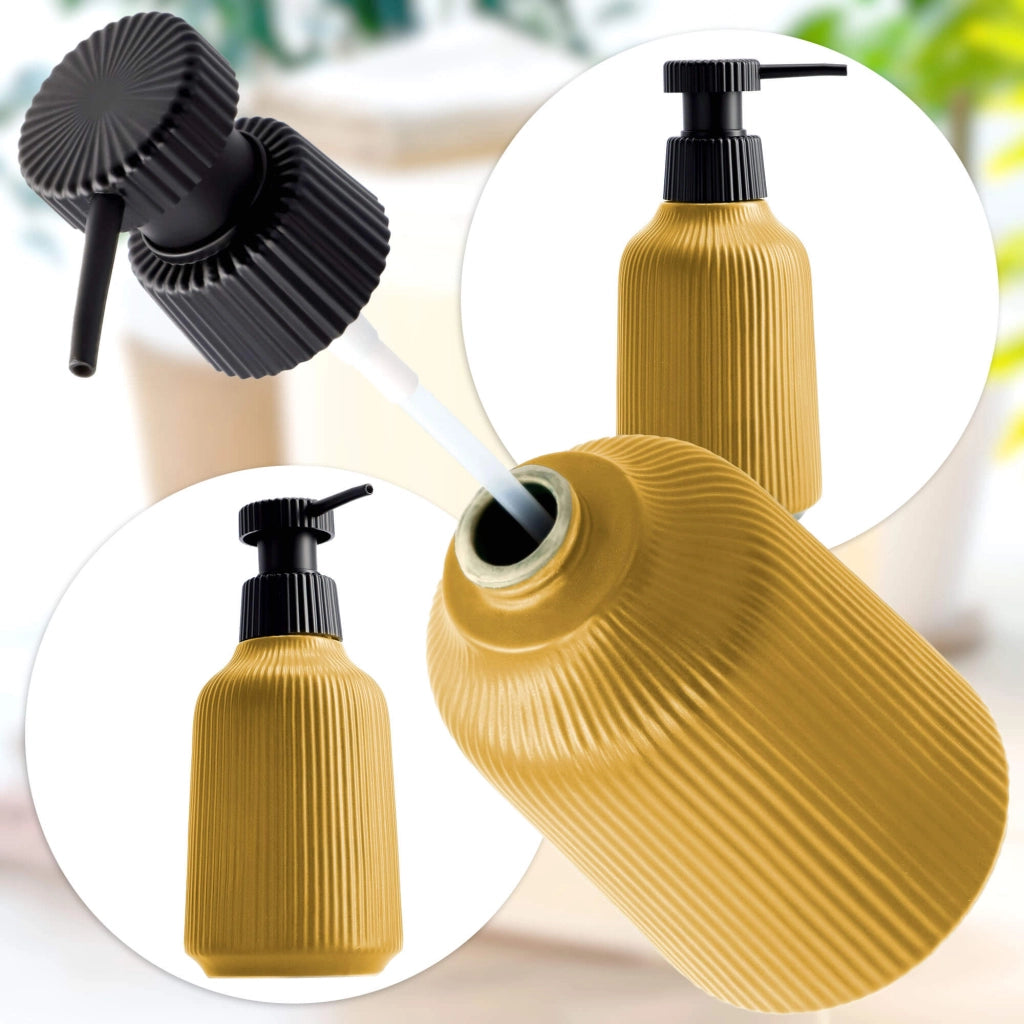 Set da bagno KADAX 2 in 1, accessori: dispenser di sapone, porta spazzolino.