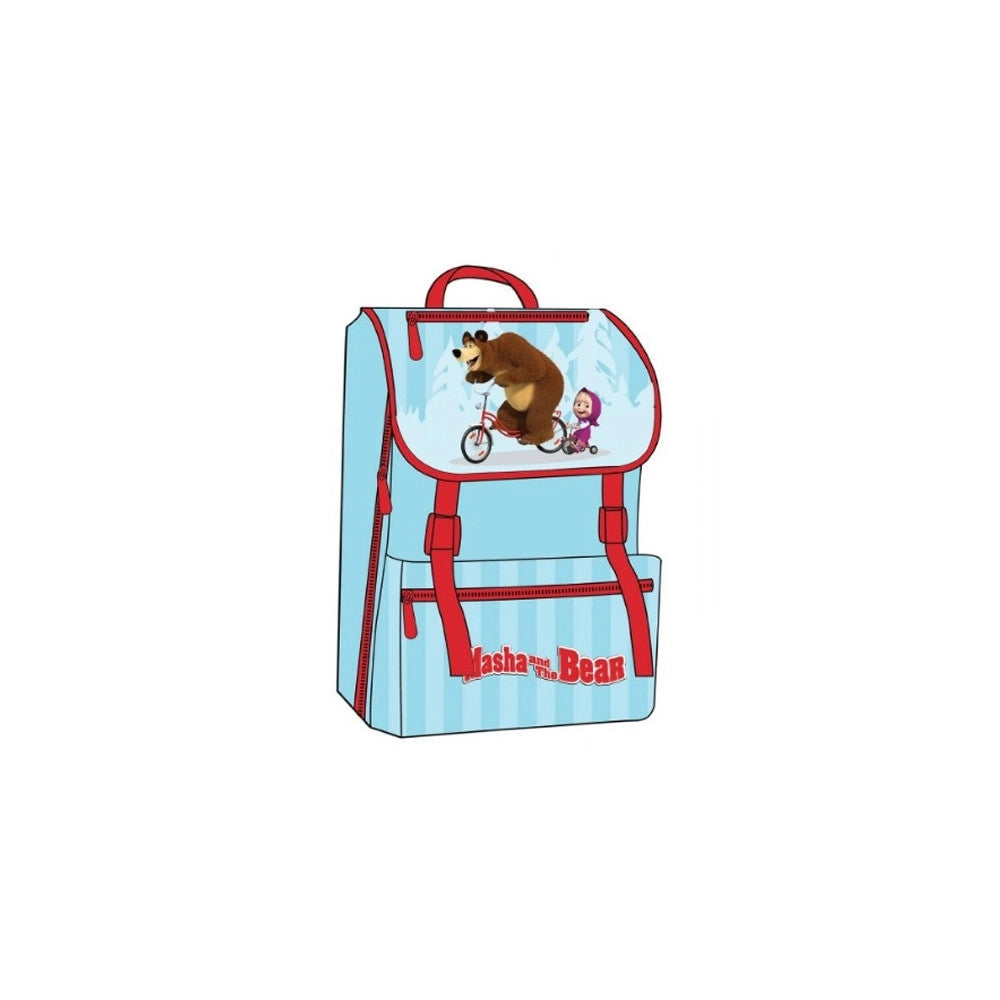 Trade Shop - Zaino Cartella Estensibile Scuola Masha E Orso In Poliestere Modelli Assortiti -