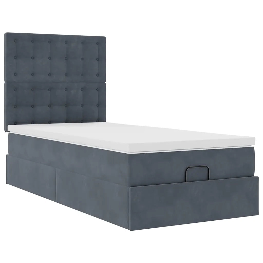 Struttura Letto Pouf con Materassi 100x200 cm Velluto 3314445