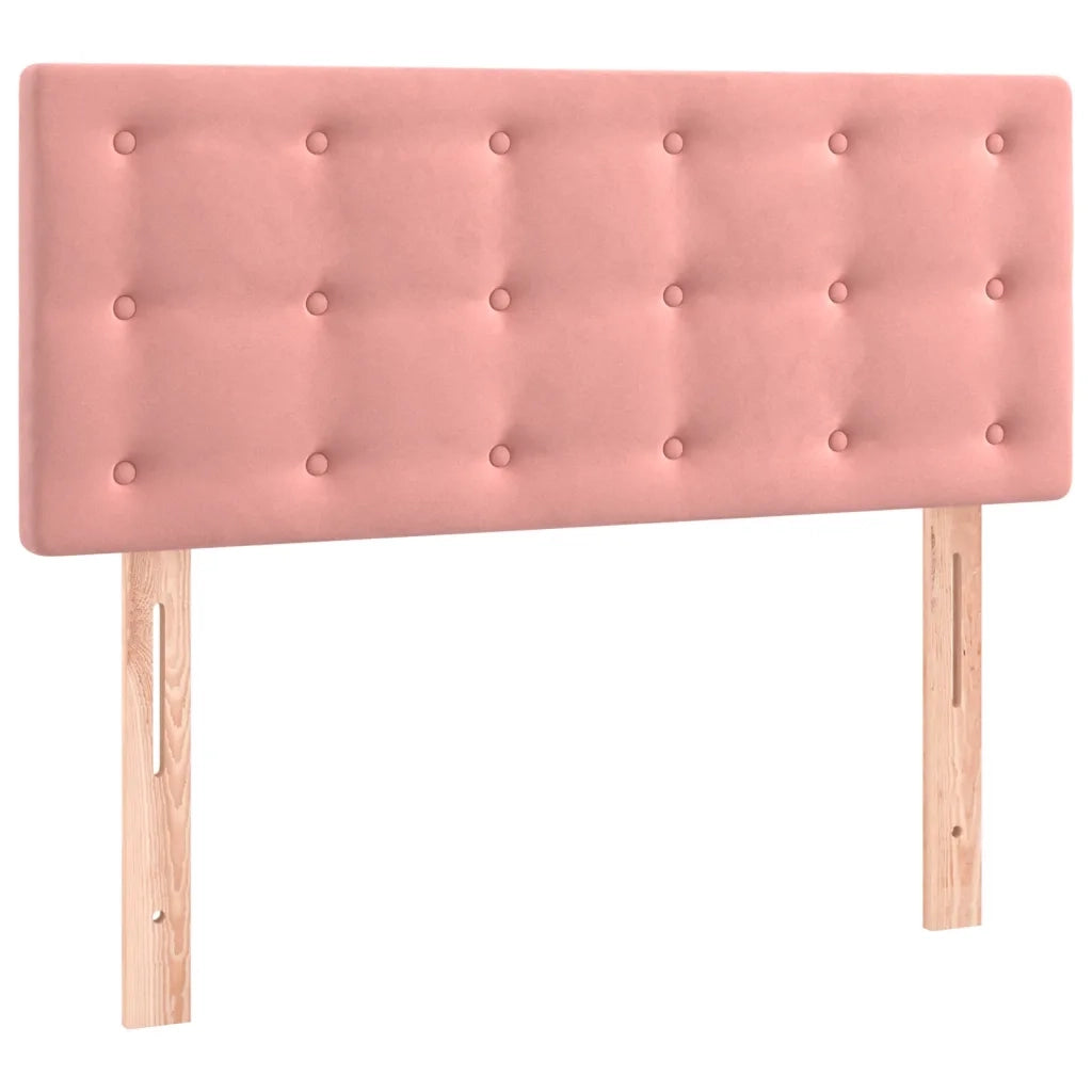 Letto a Molle con Materasso e LED Rosa 90x200 cm in Velluto