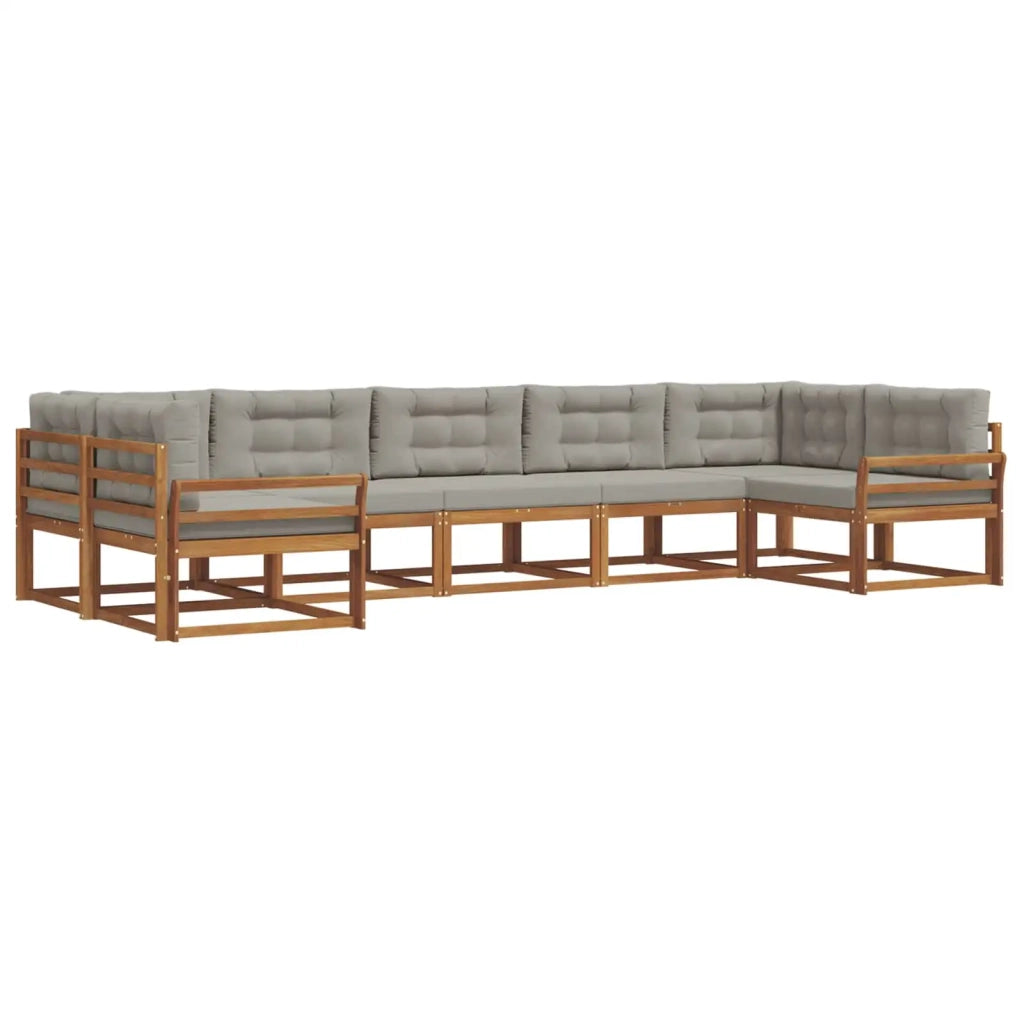 Set di divani da esterno 7 pcs Grigio Naturale e Chiaro 3368104