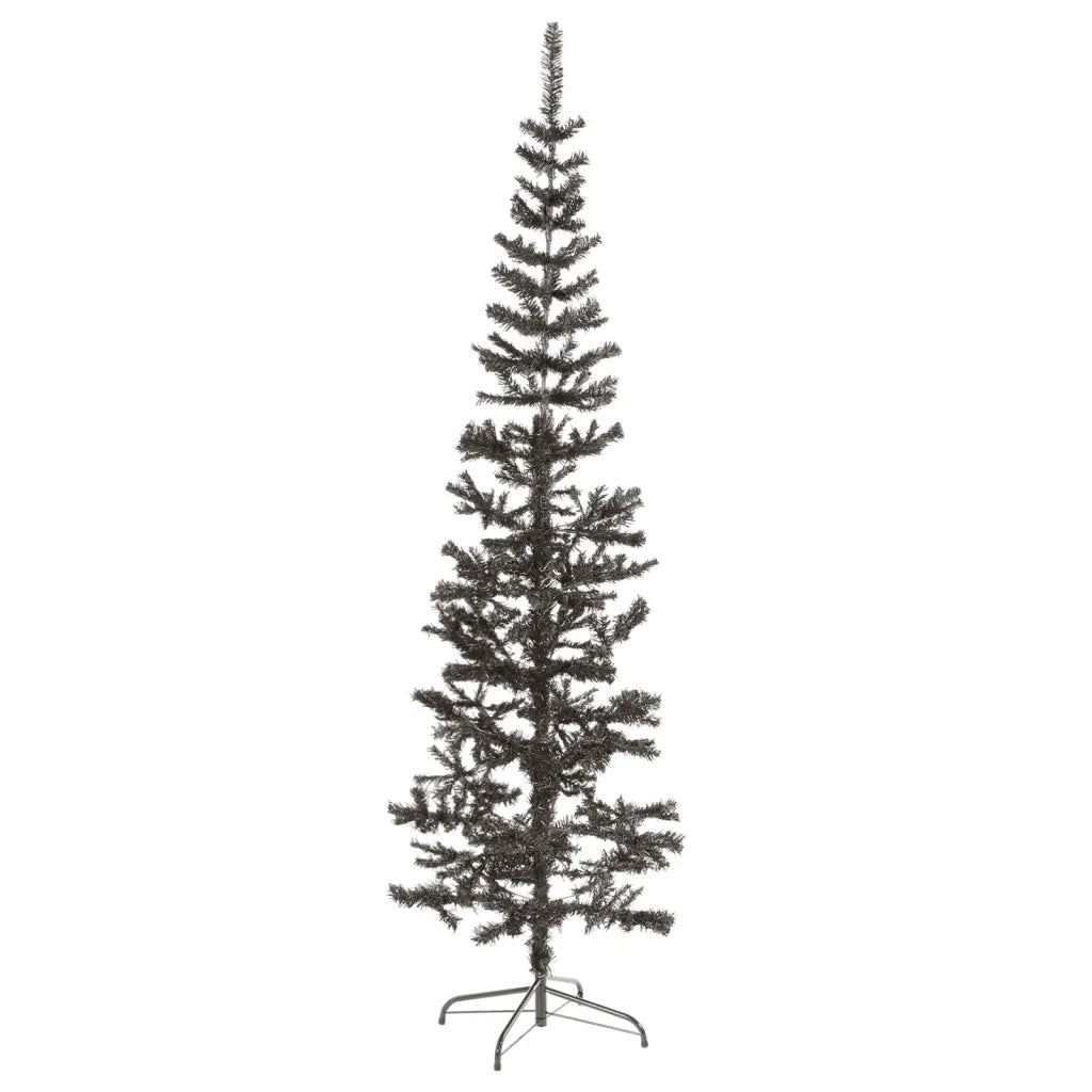 Albero di Natale Sottile Nero 210 cm 329220