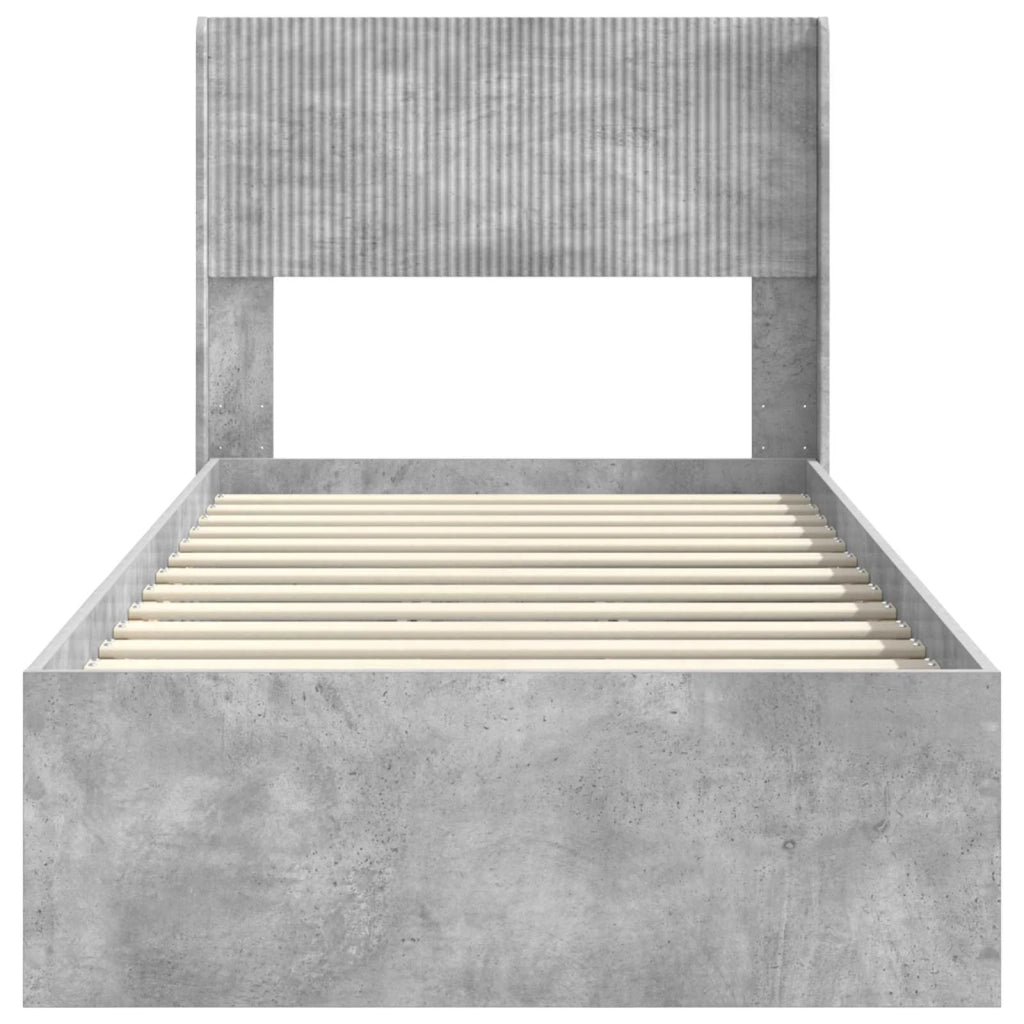 Struttura del letto con stoccaggio e testata Grigio Cemento 3414518