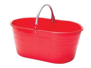 CESTA OVALE PER RACCOLTA MANICO METALLO LT.25- - capacitÃE lt.25, cm.57x37x25h. - 5 pezzi STEFANPLAST